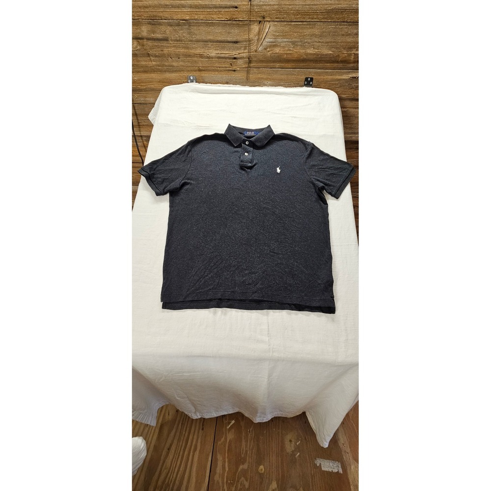 Polo Ralph Lauren Mens Gray Heather Short Sleeve Pony Logo Polo Shirt Size M